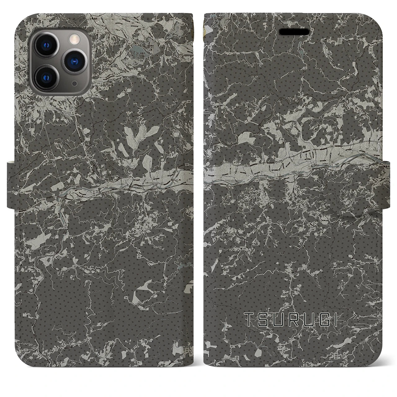 【つるぎ（徳島県）】地図柄iPhoneケース（手帳タイプ）