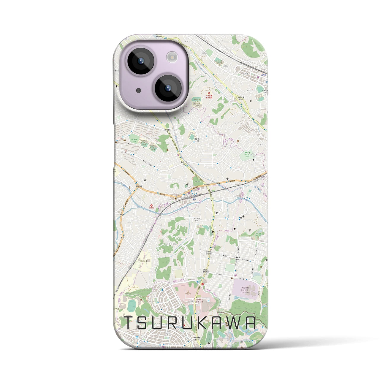 【鶴川（東京都）】地図柄iPhoneケース（バックカバータイプ）