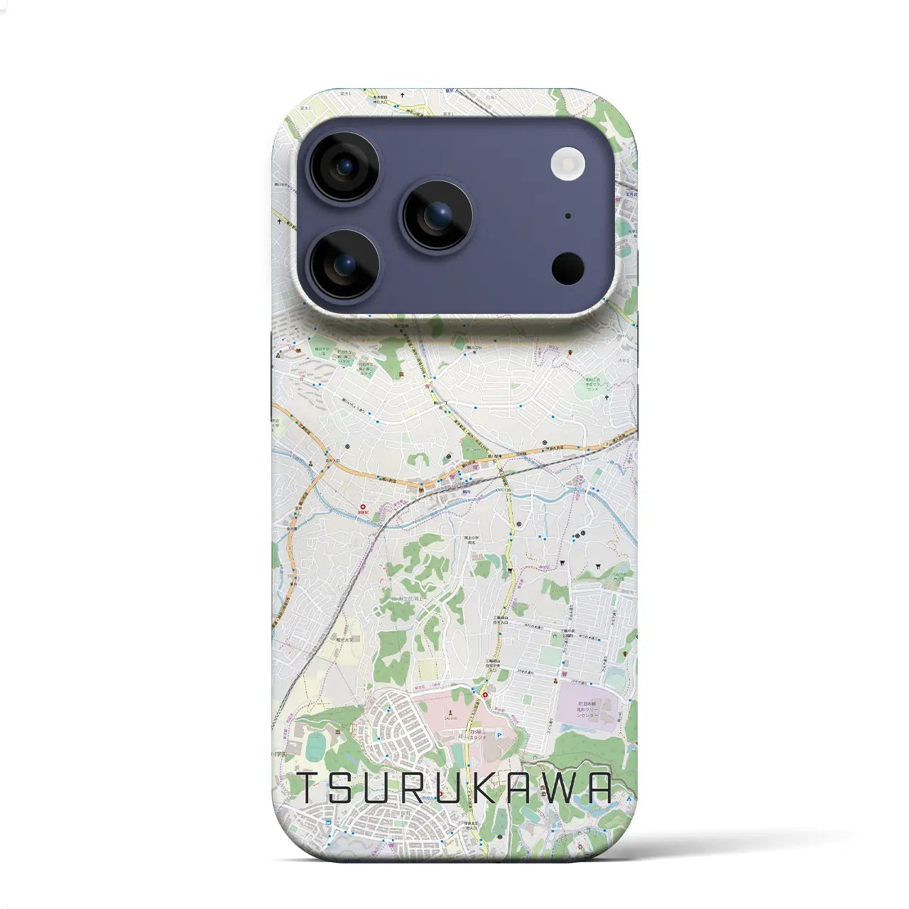 【鶴川（東京都）】地図柄iPhoneケース（バックカバータイプ）