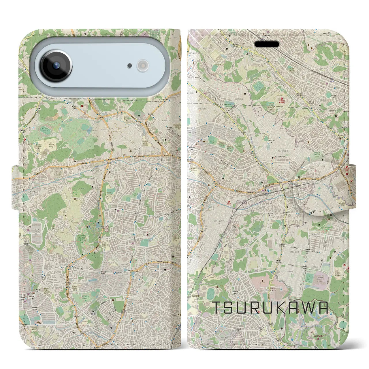 【鶴川（東京都）】地図柄iPhoneケース（手帳タイプ）