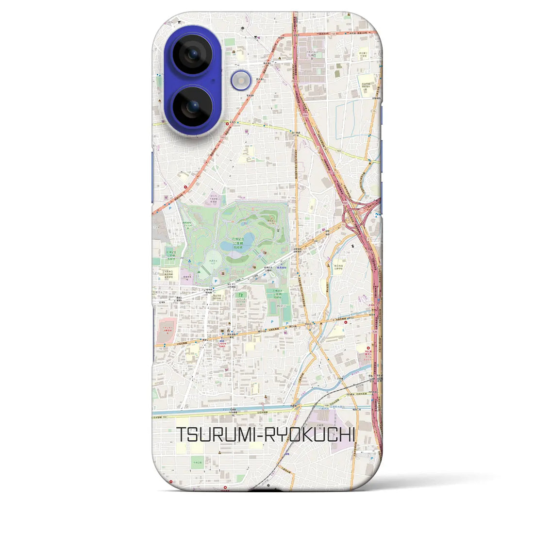 【鶴見緑地(大阪府)】地図柄iPhoneケース(バックカバータイプ)ナチュラル・iPhone 16 Pro Max 用