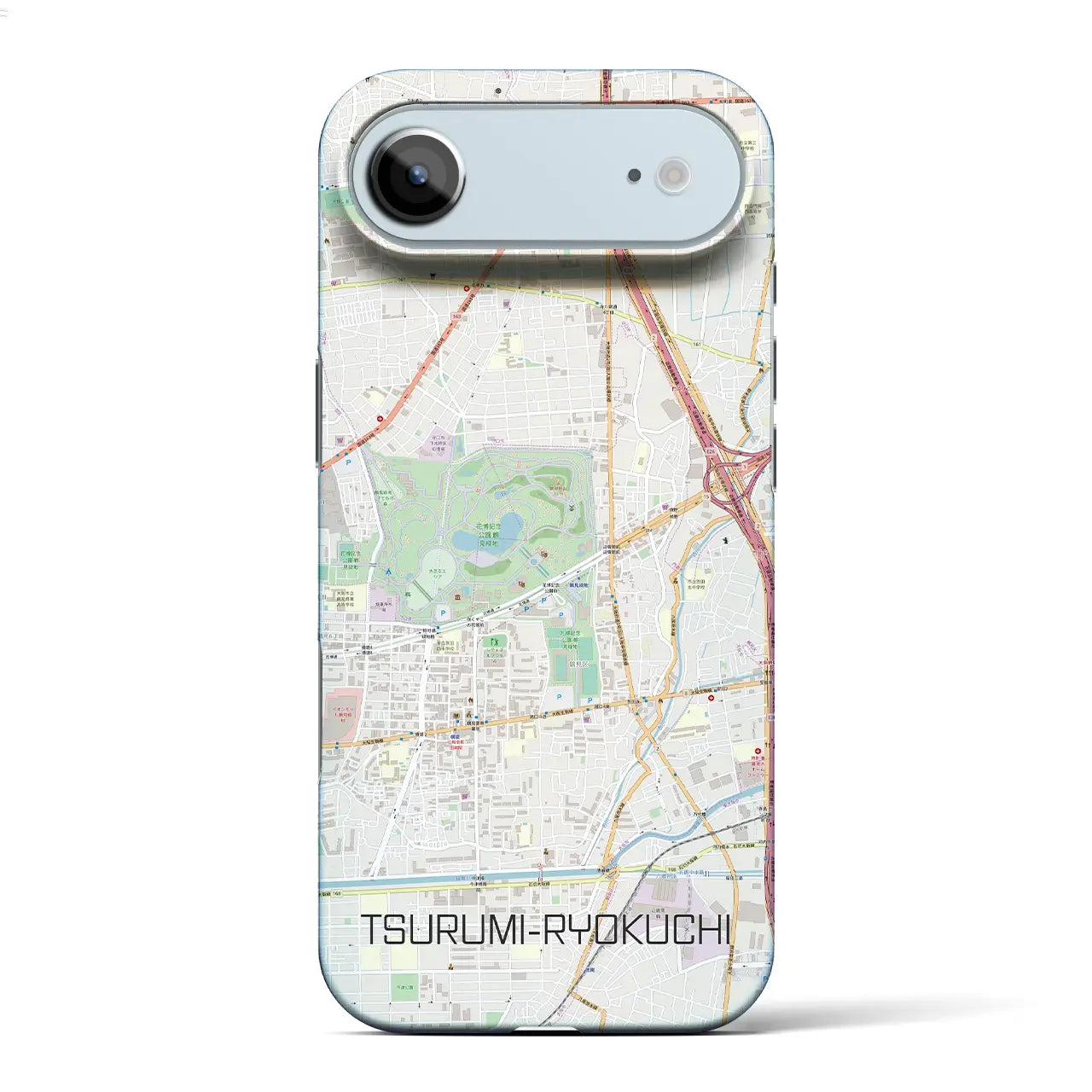 【鶴見緑地（大阪府）】地図柄iPhoneケース（バックカバータイプ）