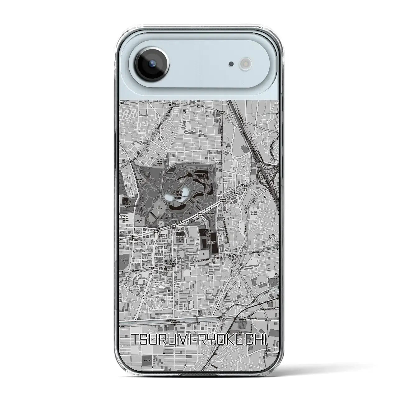 【鶴見緑地（大阪府）】地図柄iPhoneケース（クリアタイプ）