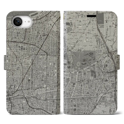 【鶴見緑地（大阪府）】地図柄iPhoneケース（手帳タイプ）