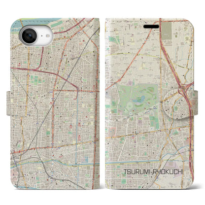 【鶴見緑地（大阪府）】地図柄iPhoneケース（手帳タイプ）