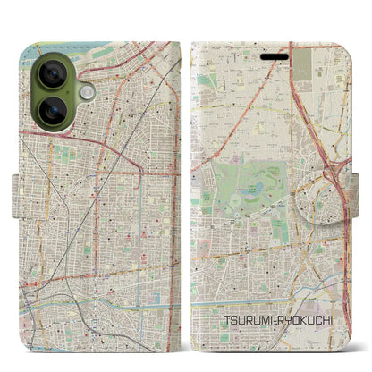 【鶴見緑地（大阪府）】地図柄iPhoneケース（手帳タイプ）