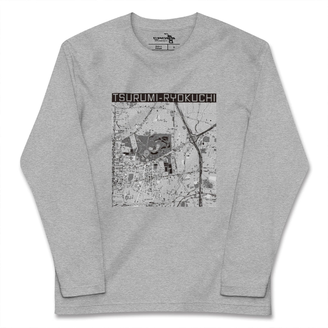 【鶴見緑地(大阪府)】地図柄ロングスリーブTシャツ