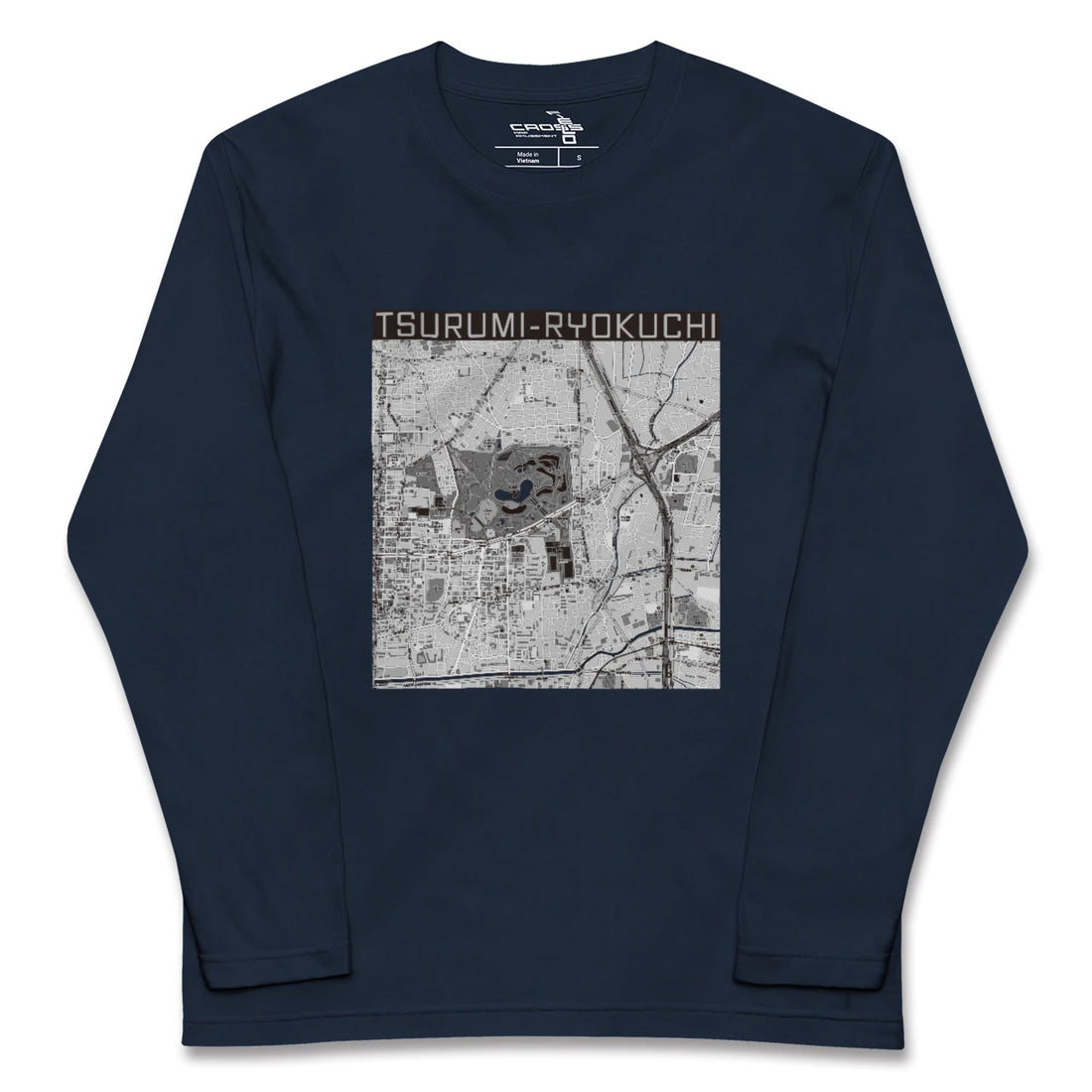 【鶴見緑地（大阪府）】地図柄ロングスリーブTシャツ