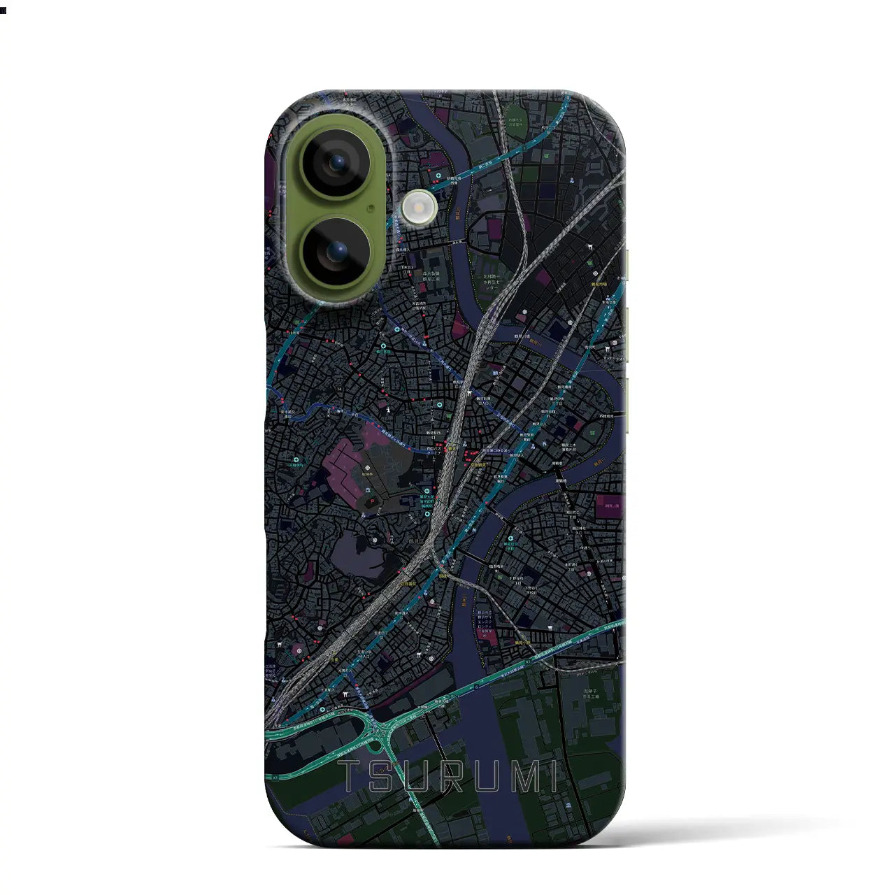 【鶴見（神奈川県）】地図柄iPhoneケース（バックカバータイプ）