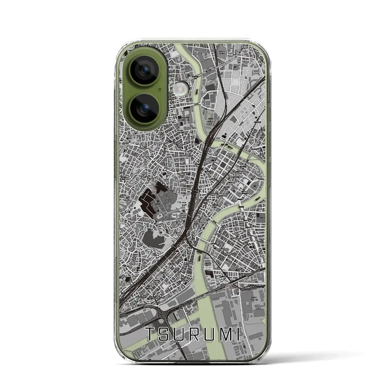 【鶴見（神奈川県）】地図柄iPhoneケース（クリアタイプ）