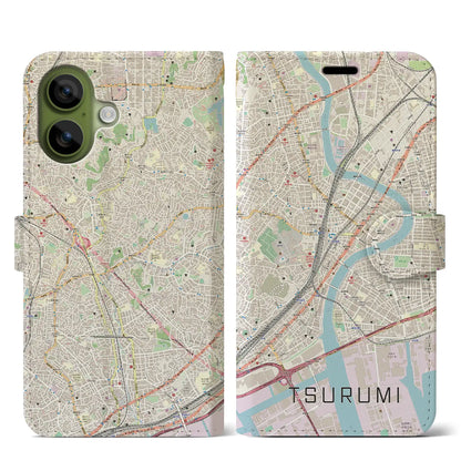 【鶴見（神奈川県）】地図柄iPhoneケース（手帳タイプ）