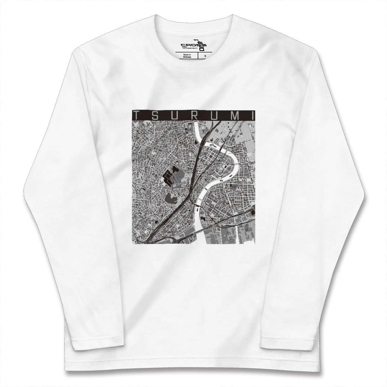 【鶴見（神奈川県）】地図柄ロングスリーブTシャツ