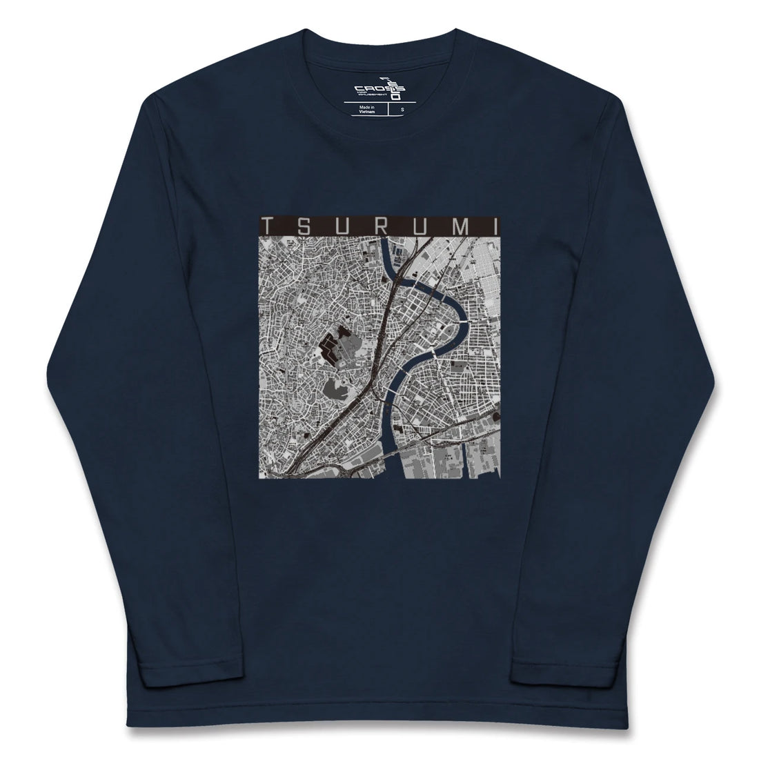 【鶴見（神奈川県）】地図柄ロングスリーブTシャツ