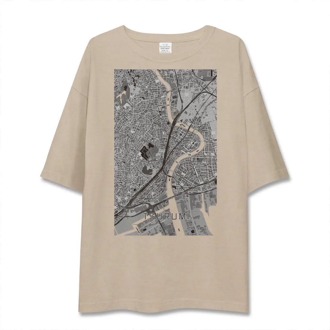 【鶴見（神奈川県）】地図柄ビッグシルエットTシャツ