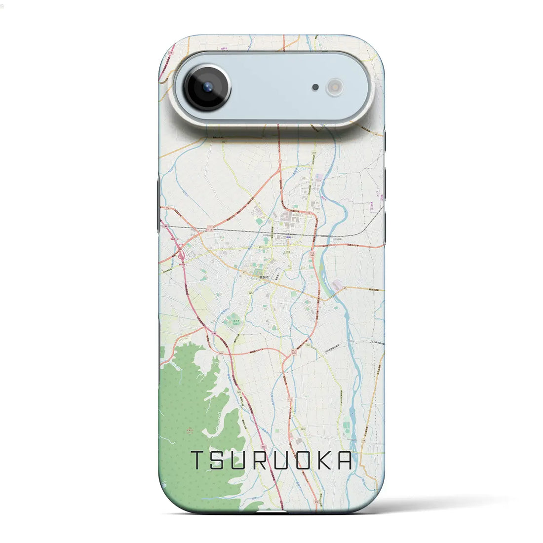 【鶴岡（山形県）】地図柄iPhoneケース（バックカバータイプ）ブラック・iPhone 17 Pro Max 用