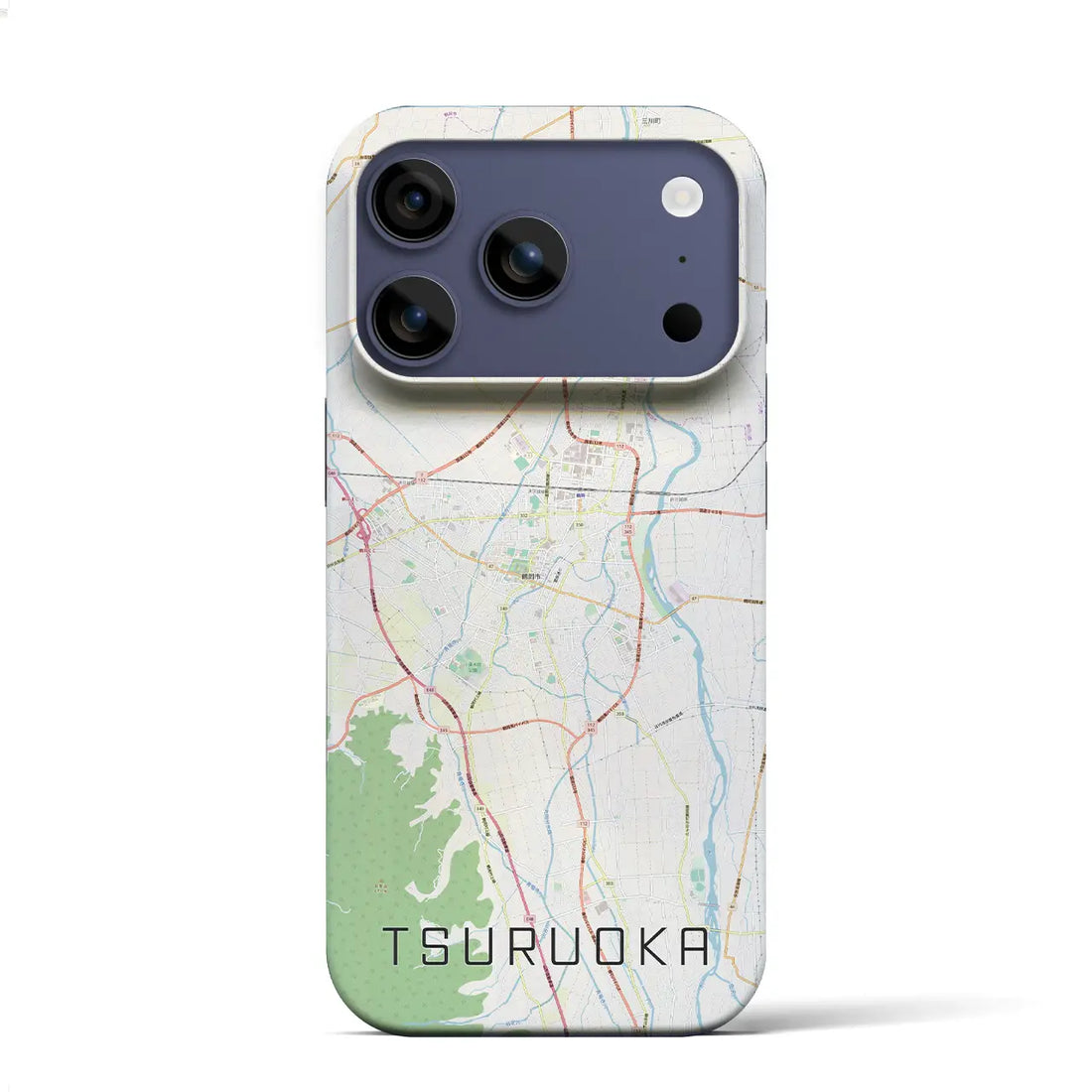 【鶴岡（山形県）】地図柄iPhoneケース（バックカバータイプ）ナチュラル・iPhone 17 Pro Max 用