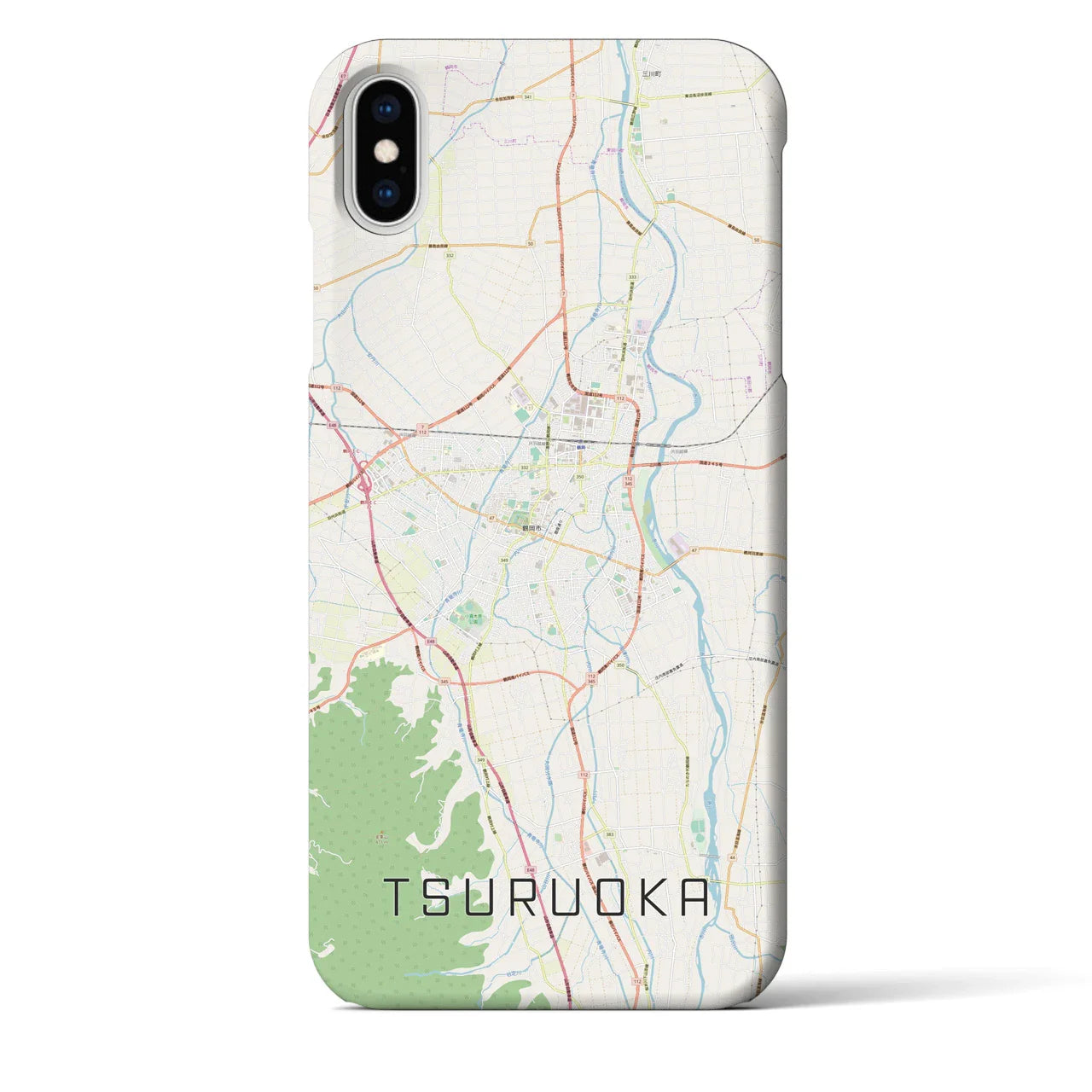 【鶴岡（山形県）】地図柄iPhoneケース（バックカバータイプ）