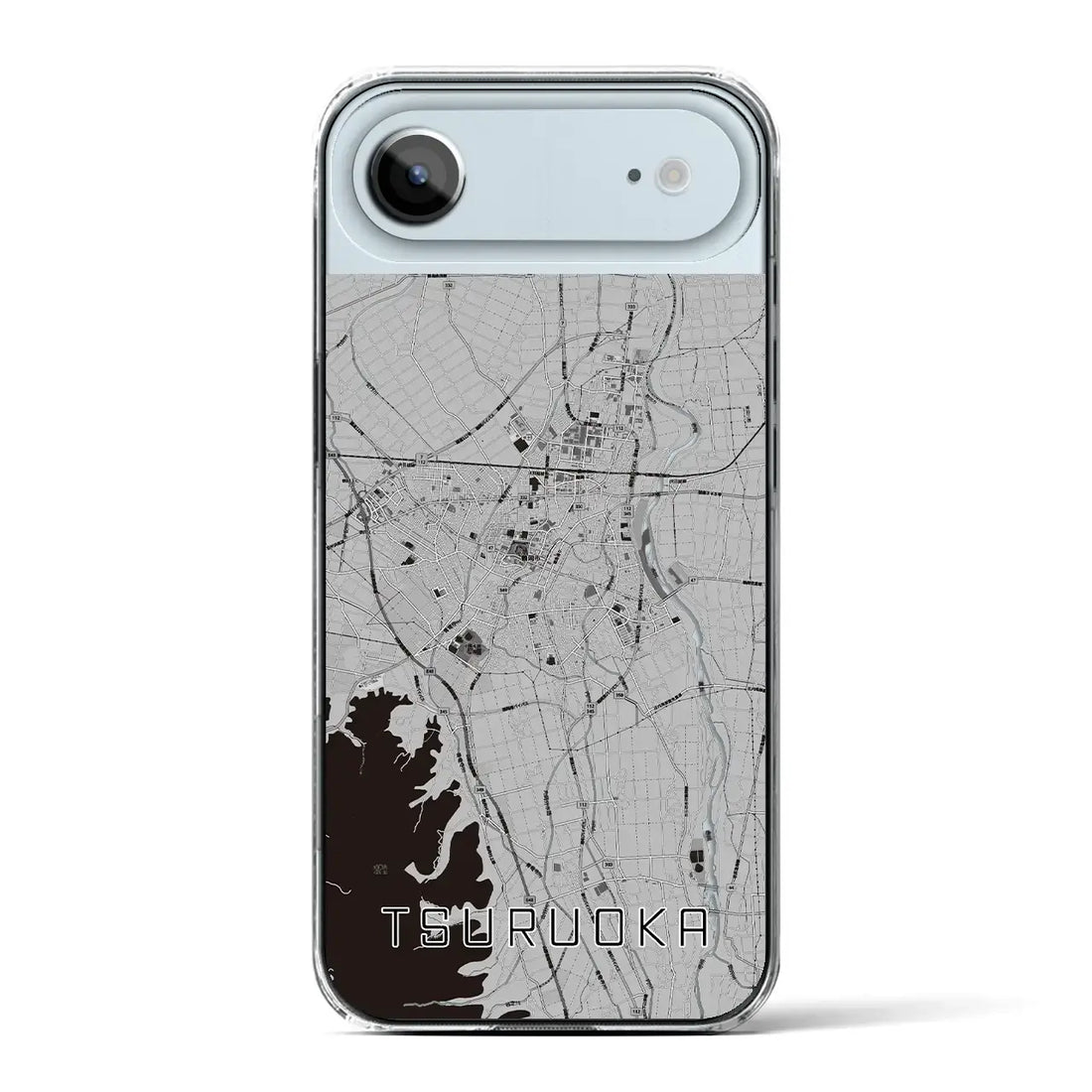 【鶴岡(山形県)】地図柄iPhoneケース(クリアタイプ)モノトーン・iPhone 17 Pro Max 用