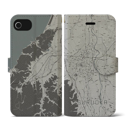 【鶴岡（山形県）】地図柄iPhoneケース（手帳タイプ）モノトーン・iPhone SE（第3 / 第2世代） / 8 / 7 / 6s / 6 用