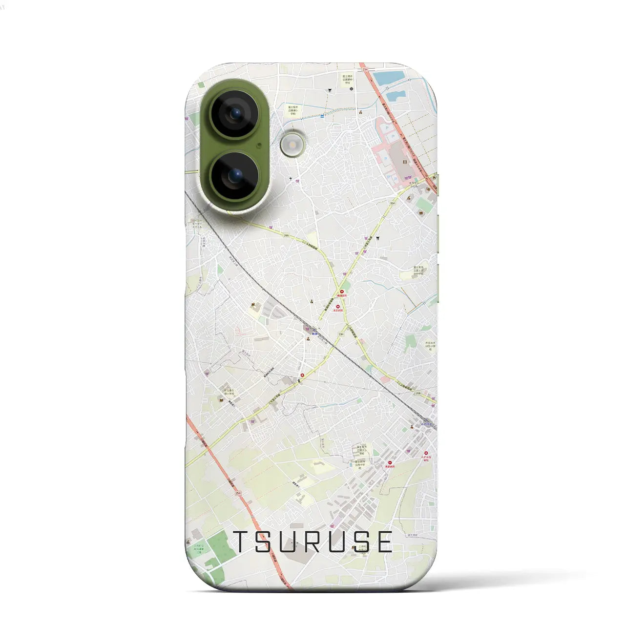 【鶴瀬（埼玉県）】地図柄iPhoneケース（バックカバータイプ）