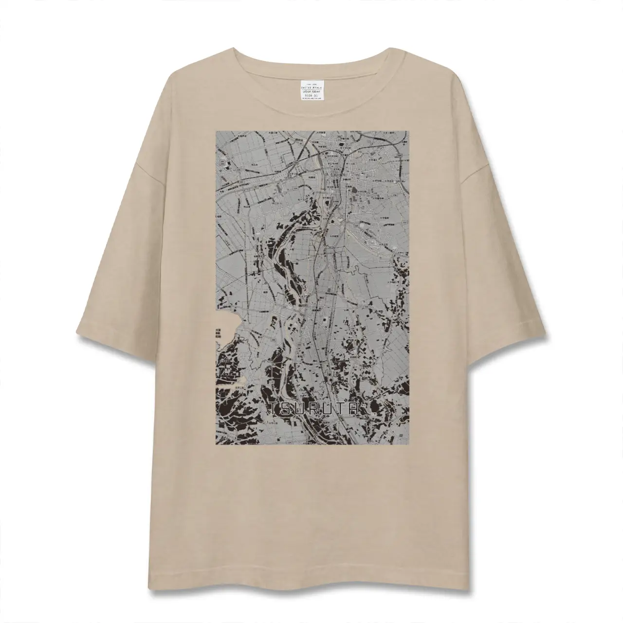 【鶴田（青森県）】地図柄ビッグシルエットTシャツ