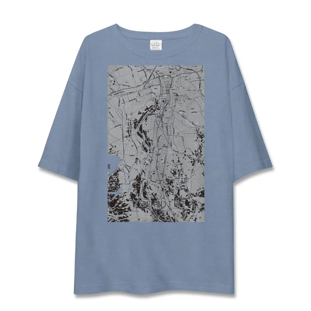 【鶴田（青森県）】地図柄ビッグシルエットTシャツ