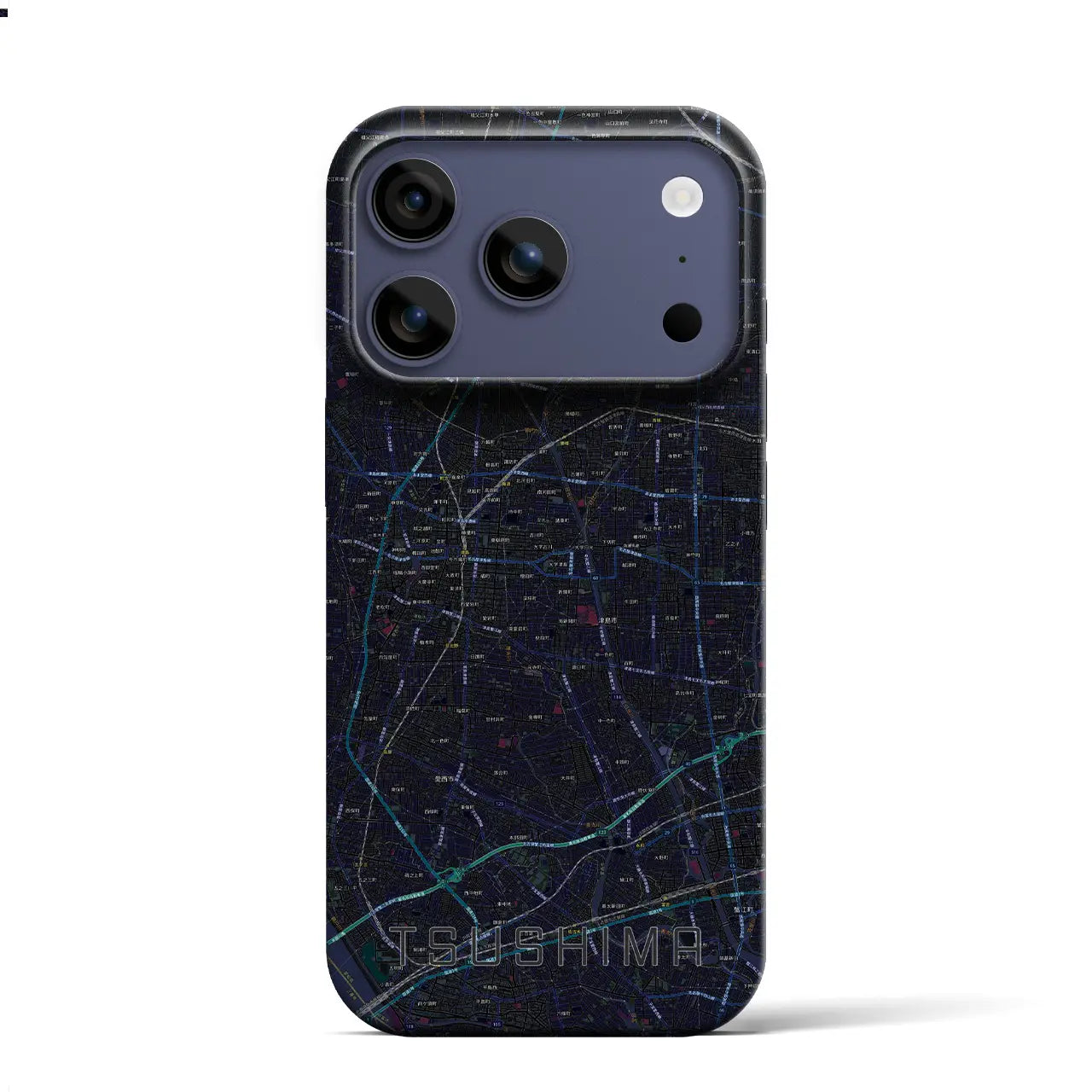 【津島（愛知県）】地図柄iPhoneケース（バックカバータイプ）