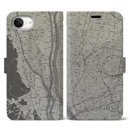 【津島（愛知県）】地図柄iPhoneケース（手帳タイプ）