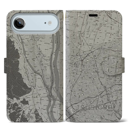 【津島（愛知県）】地図柄iPhoneケース（手帳タイプ）