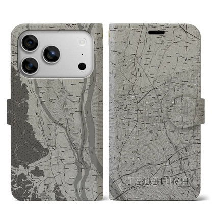 【津島（愛知県）】地図柄iPhoneケース（手帳タイプ）