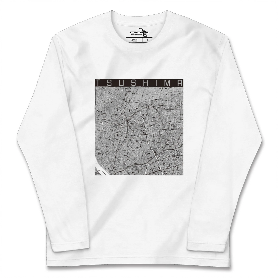 【津島(愛知県)】地図柄ロングスリーブTシャツ