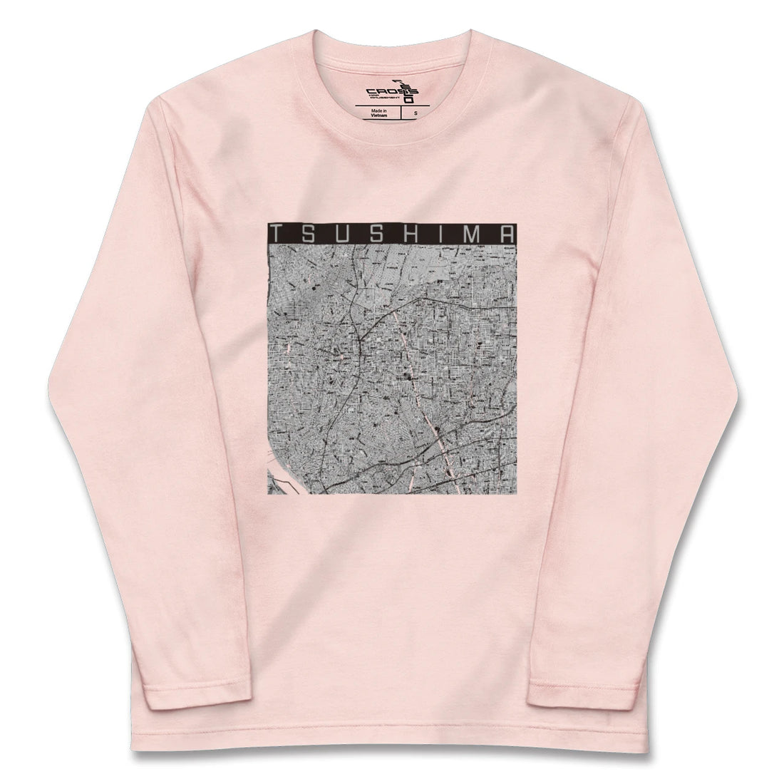 【津島（愛知県）】地図柄ロングスリーブTシャツ