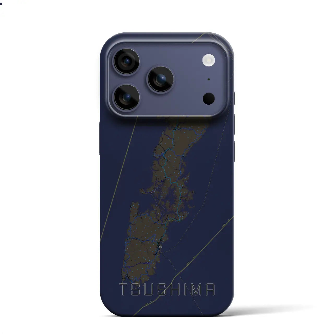 【対馬（長崎県）】地図柄iPhoneケース（バックカバータイプ）