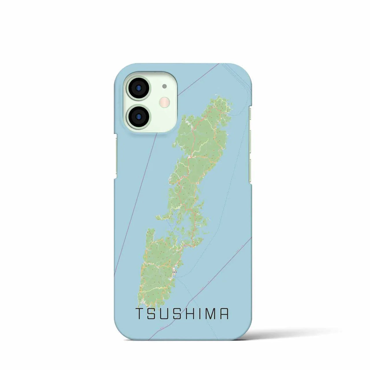 【対馬（長崎県）】地図柄iPhoneケース（バックカバータイプ）