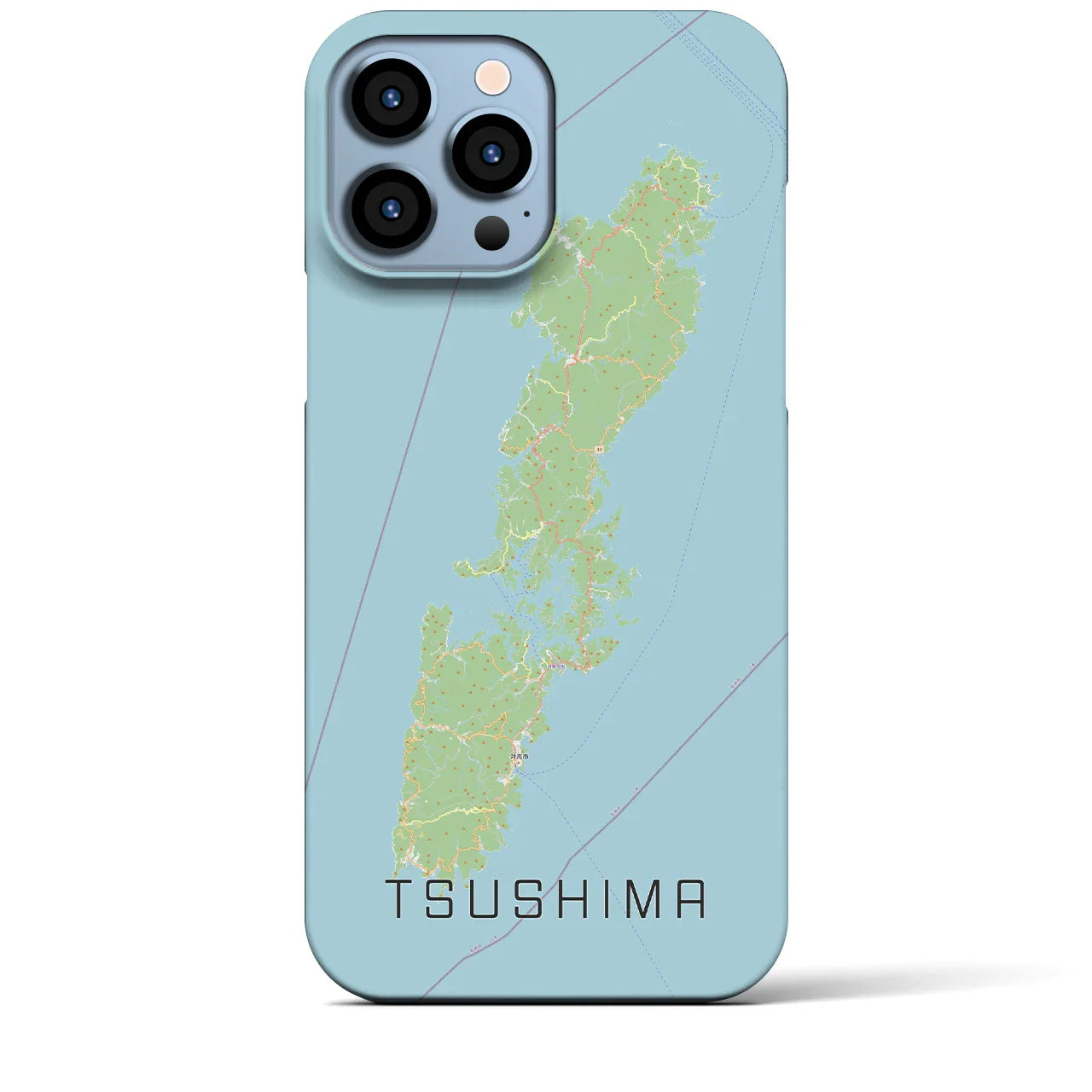 【対馬（長崎県）】地図柄iPhoneケース（バックカバータイプ）