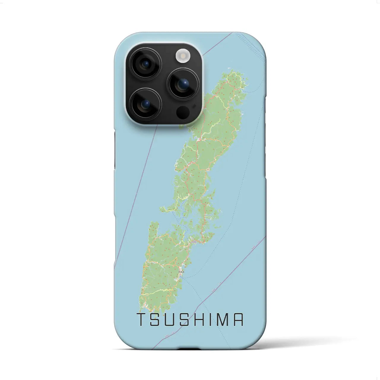 【対馬（長崎県）】地図柄iPhoneケース（バックカバータイプ）