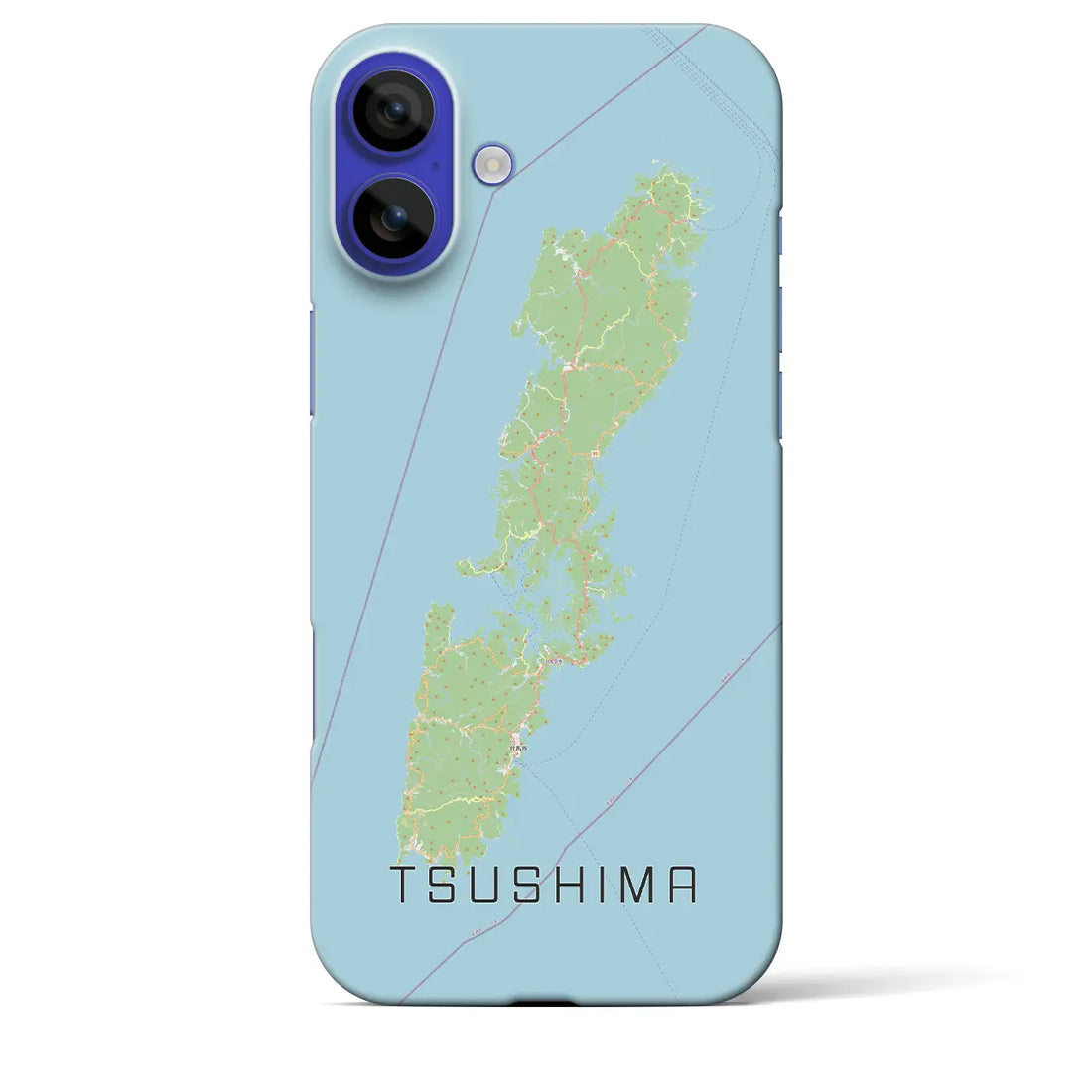 【対馬（長崎県）】地図柄iPhoneケース（バックカバータイプ）ナチュラル・iPhone 16 Pro Max 用