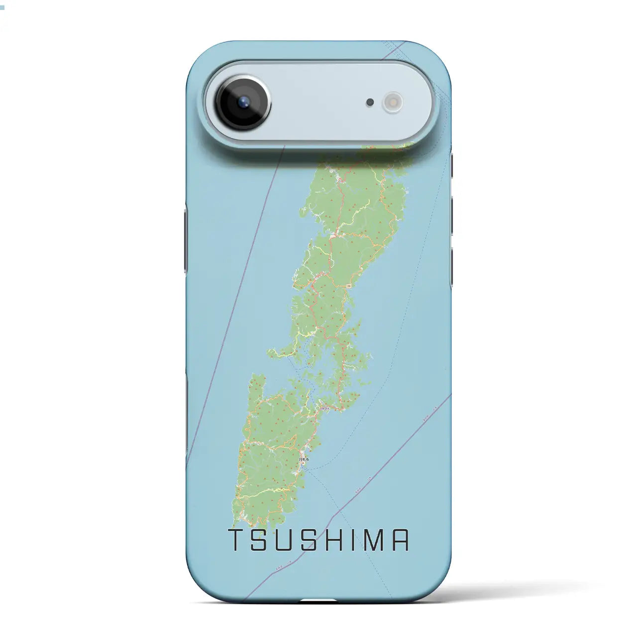 【対馬（長崎県）】地図柄iPhoneケース（バックカバータイプ）