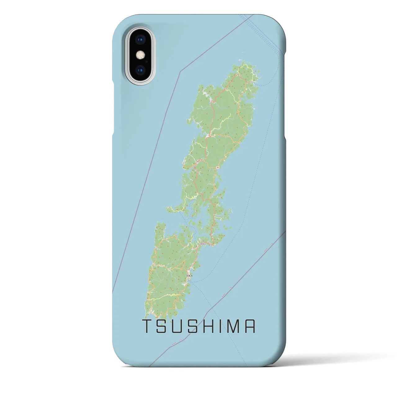 【対馬（長崎県）】地図柄iPhoneケース（バックカバータイプ）