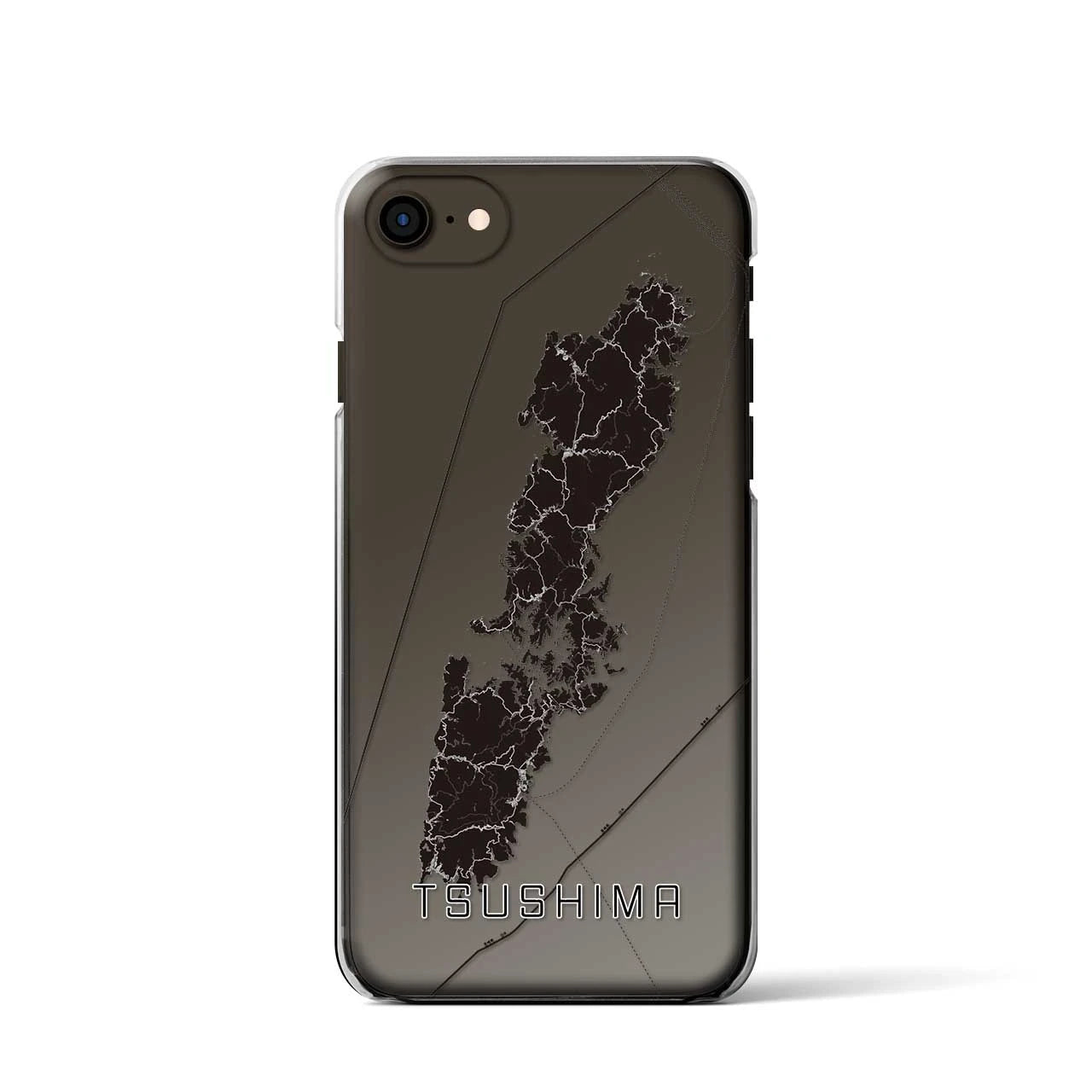 【対馬（長崎県）】地図柄iPhoneケース（クリアタイプ）