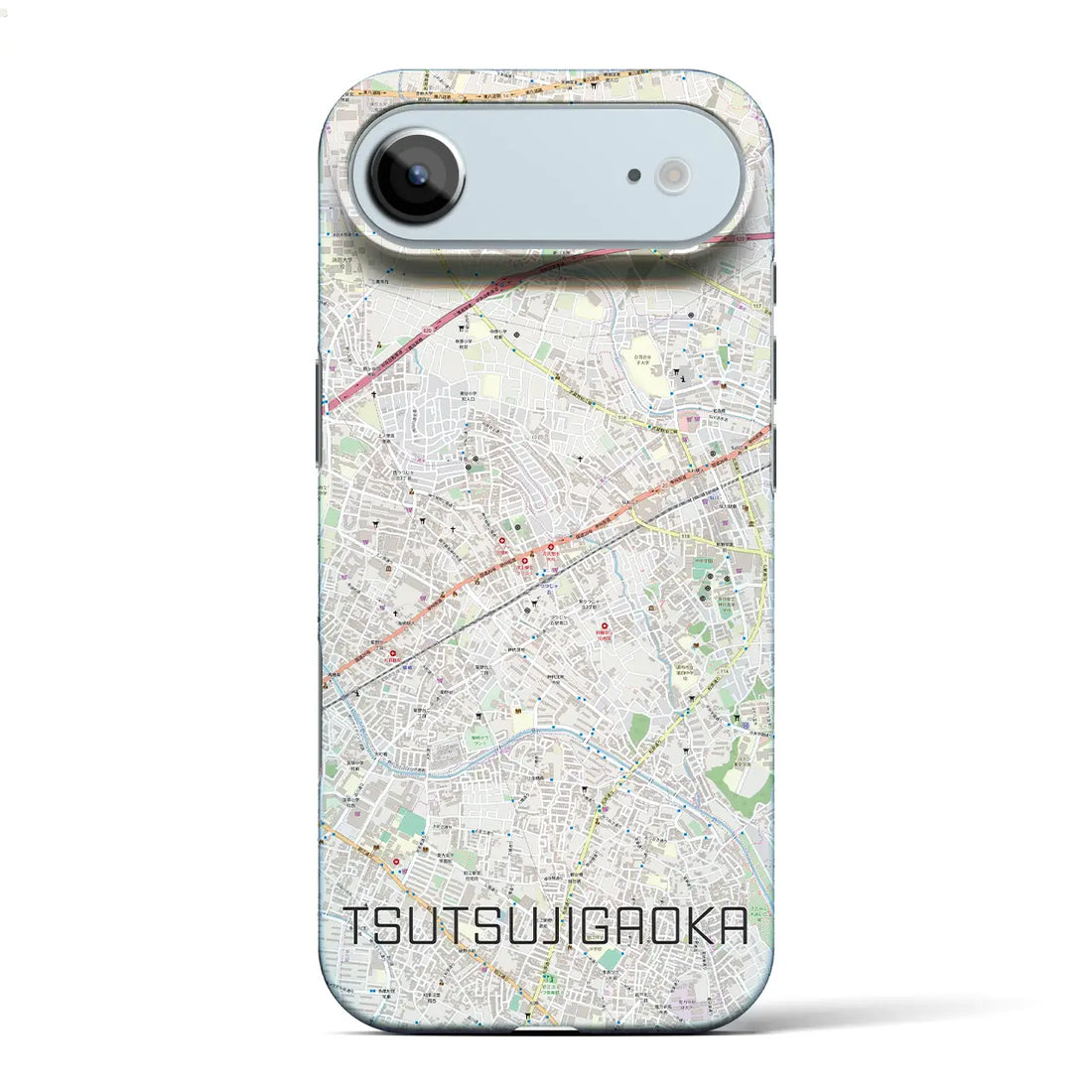 【つつじヶ丘(東京都)】地図柄iPhoneケース(バックカバータイプ)ブラック・iPhone 17 Pro Max 用