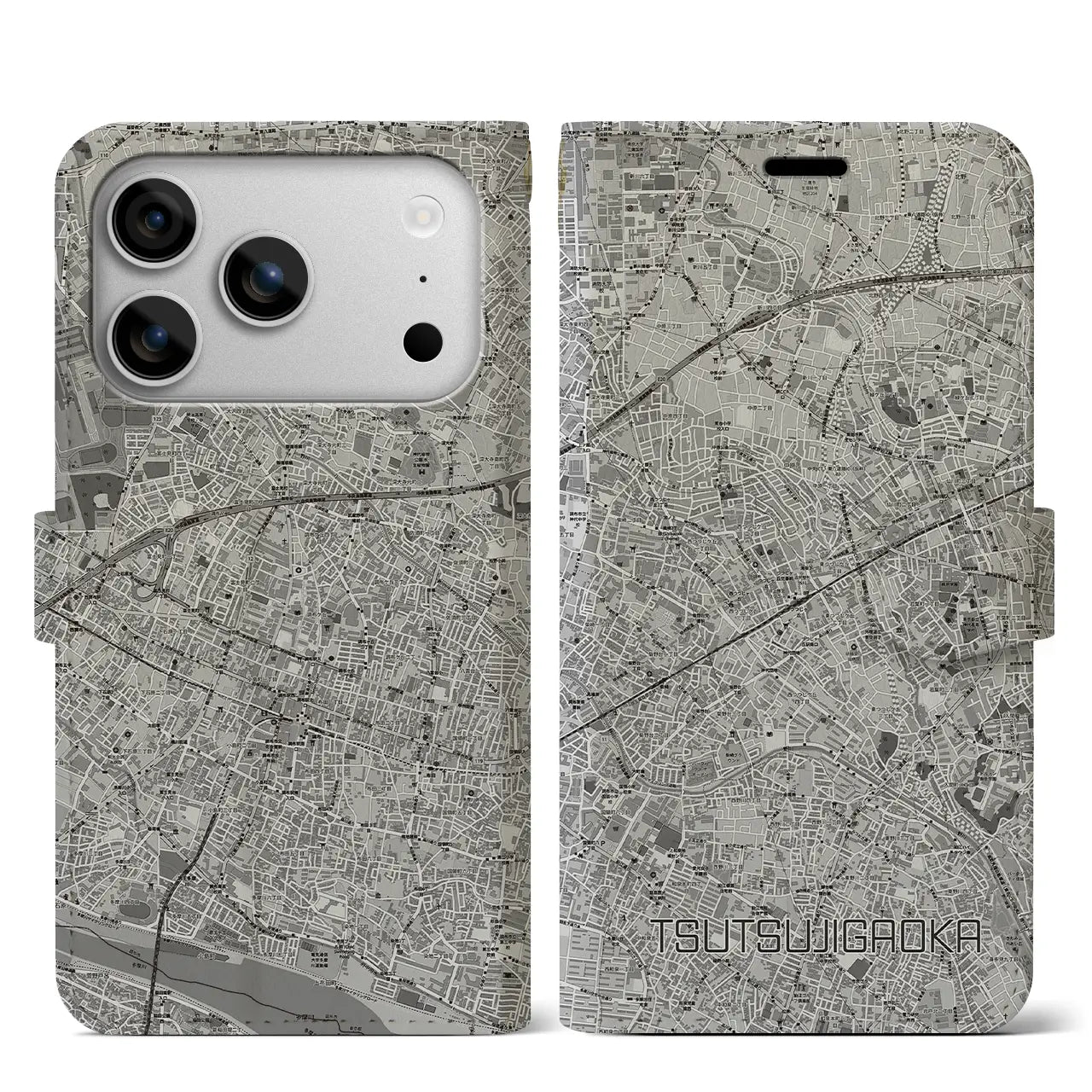 【つつじヶ丘（東京都）】地図柄iPhoneケース（手帳タイプ）