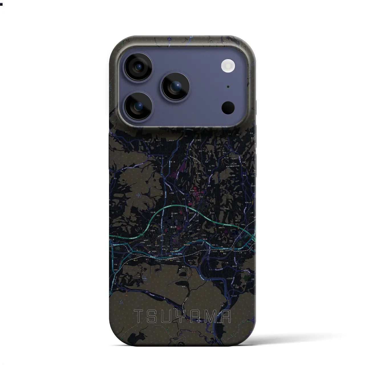 【津山（岡山県）】地図柄iPhoneケース（バックカバータイプ）