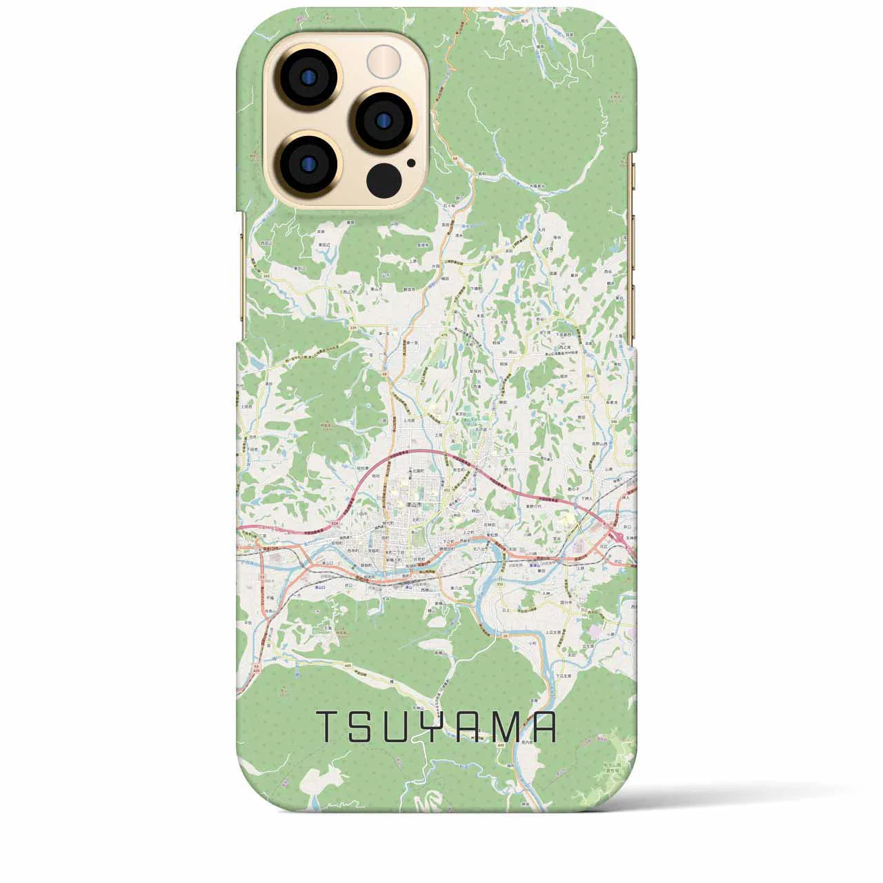 【津山（岡山県）】地図柄iPhoneケース（バックカバータイプ）