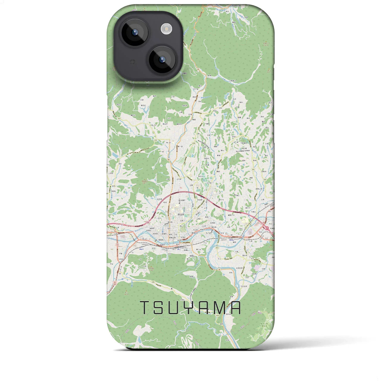 【津山（岡山県）】地図柄iPhoneケース（バックカバータイプ）