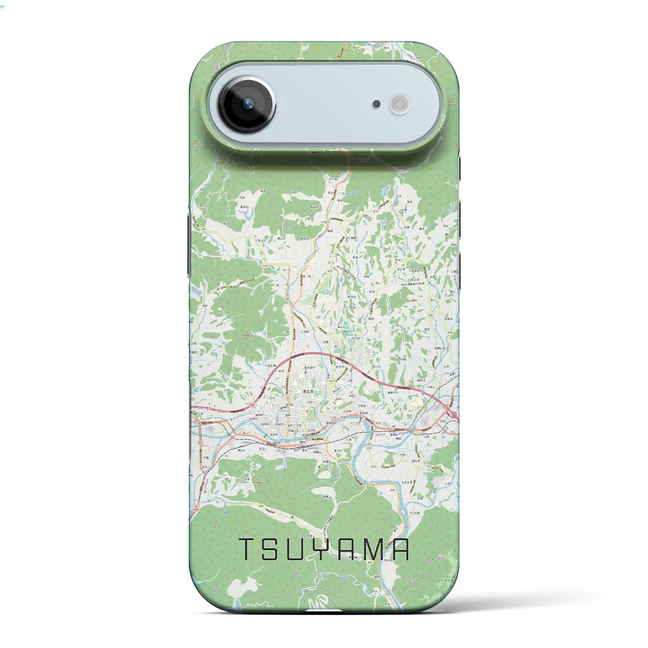 【津山（岡山県）】地図柄iPhoneケース（バックカバータイプ）ナチュラル・iPhone 17 Pro Max 用