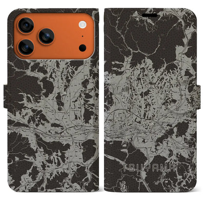 【津山（岡山県）】地図柄iPhoneケース（手帳タイプ）