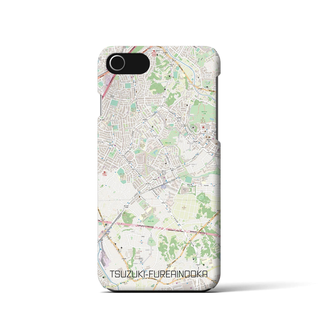 【都筑ふれあいの丘（神奈川県）】地図柄iPhoneケース（バックカバータイプ）