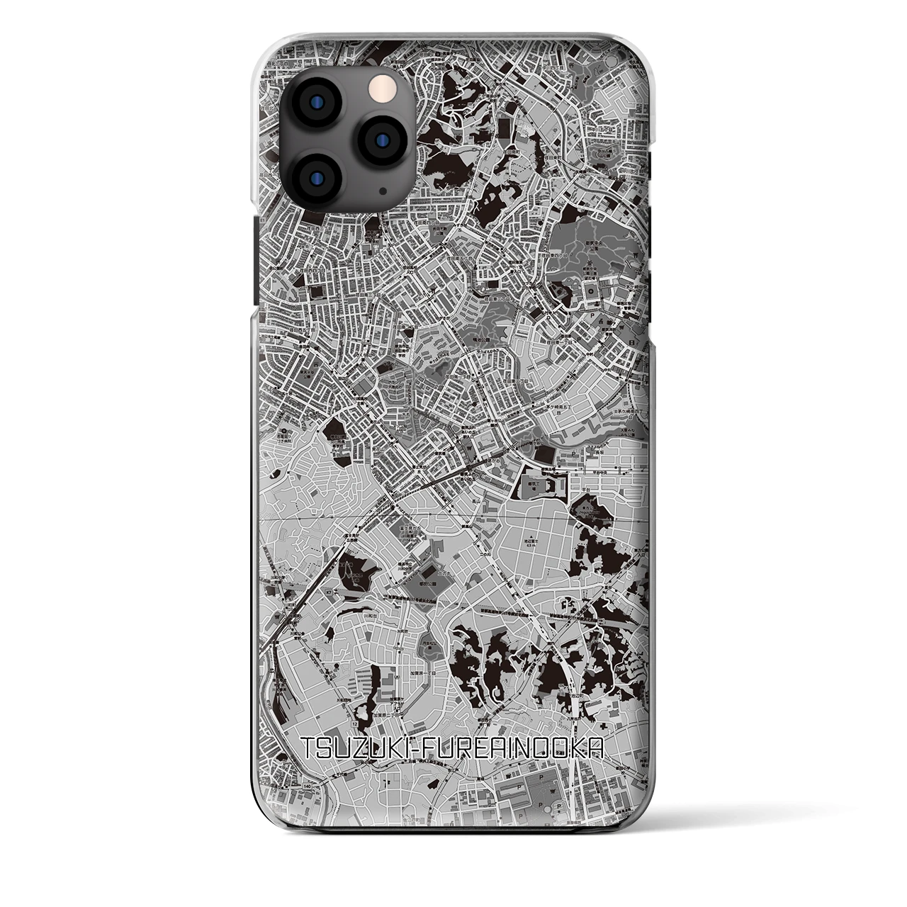 【都筑ふれあいの丘（神奈川県）】地図柄iPhoneケース（クリアタイプ）