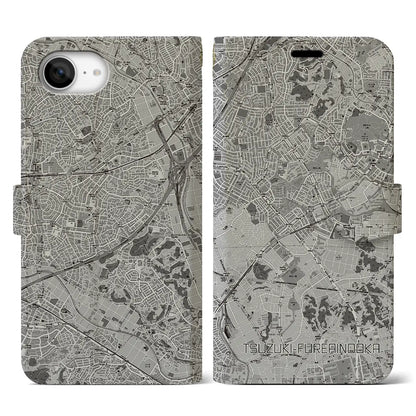 【都筑ふれあいの丘（神奈川県）】地図柄iPhoneケース（手帳タイプ）